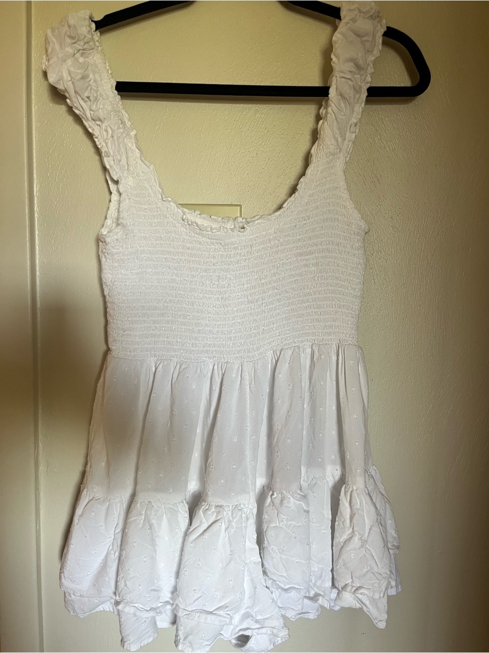 Kimchi Blue White Smocked Tiered Romper - Picture 3 of 5
